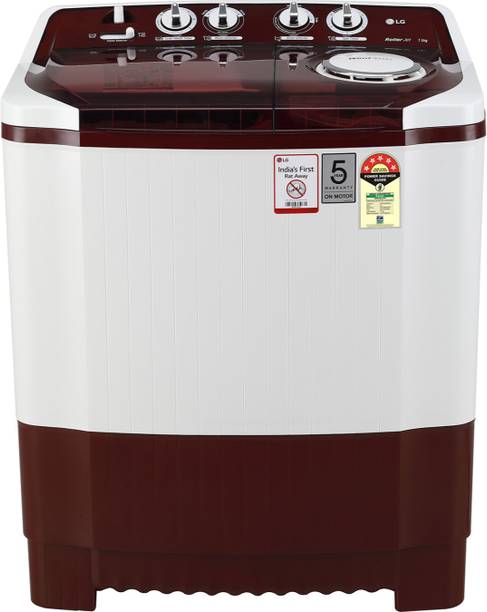 LG 7.5 kg with Roller Jet Pulsator + Soak Semi Automatic Top Load Washing Machine Red, White