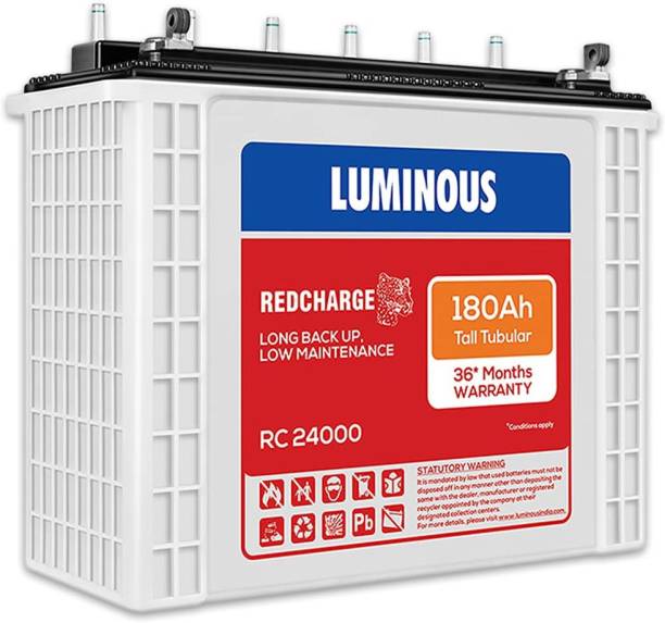 LUMINOUS RC 24000 180Ah Tall Tubular Inverter Battery