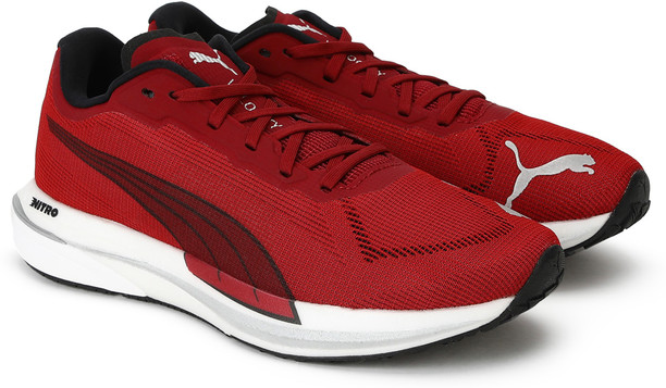 red colour puma shoes