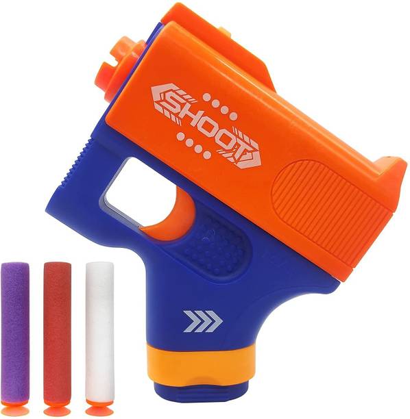 Toy Cloud Mini Soft Blaster Manual Soft Bullet Shooting Gun Toy with 3 Safe Foam Bullets for Kids - 8+Years Guns & Darts