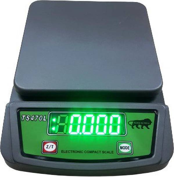 AVEV TS-470-L, Electronic Compact Kitchen Scale with LED Display, Big Green Display with Charger & Battery Back UP (10 hrs) Weighing Scale