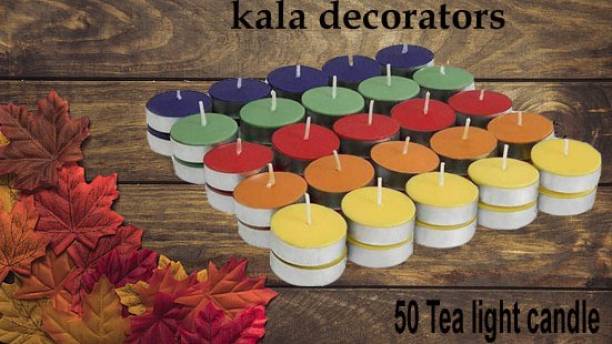 CartVallue Pack of 50 Unscented Tealight Candles, Daily Use, Birthday, Festive, Home Decor Candle