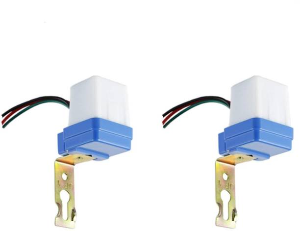 Quick Sense 2pc Combo 220 V Auto Day/Night On & Off Photocell LDR Sensor Switch Water Proof 10 A One Way Electrical Switch