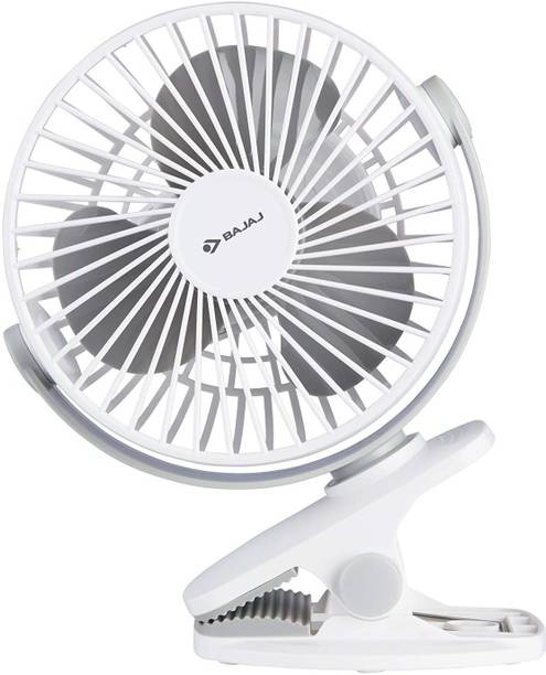 BAJAJ Pygmy Mini Sweep (USB Charging) 110 mm Silent Operation 3 Blade Table Fan