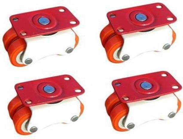 hinglaj 4 WHEELS MOVABLE CASTER ORANGE 4 PC. SET Appliance Furniture Caster (Pack of4) Appliance Furniture Caster