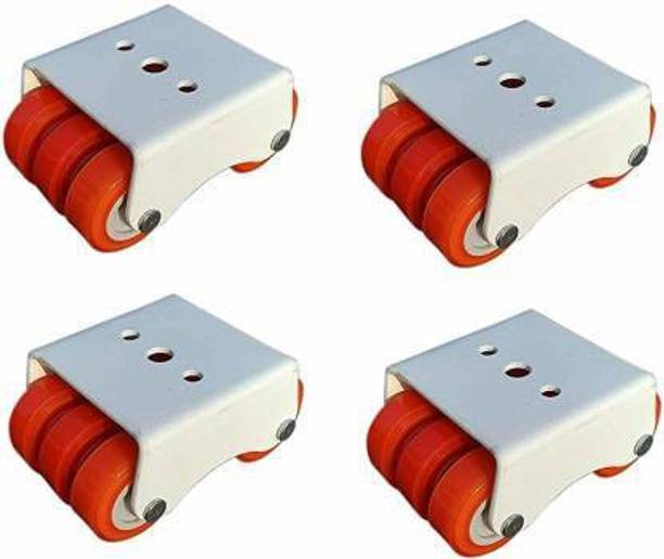 hinglaj 6 WHEELS NON MOVABLE ORANGE CASTER 4 PC. SET Swivel Furniture Caster (Pack of4) Swivel Furniture Caster