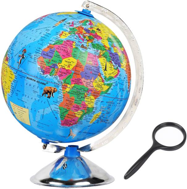 surya globe Globe for Kids, MITTAL Educational World Globe with famous Monuments for Kids/Office Globe/Political Globe/Globes for Students Desk and Table Top Political World Globe