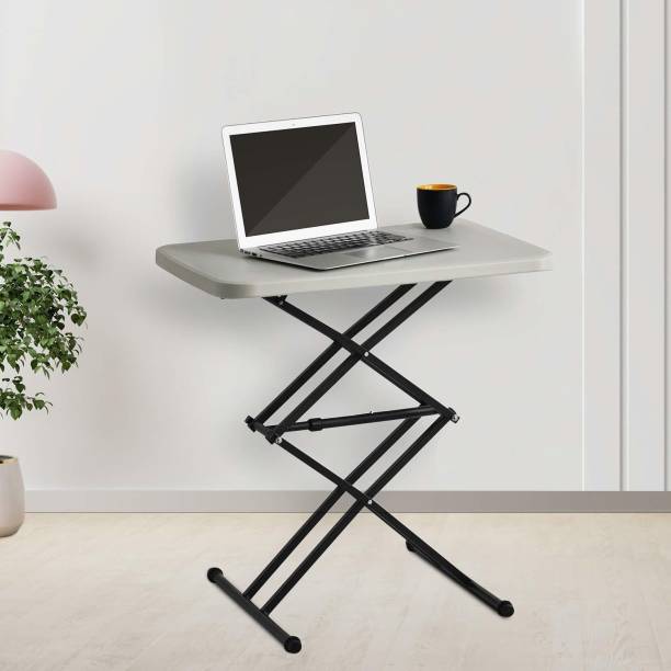 Morris Scissor Height-Adjustable Multi Purpose Plastic Top Folding Table Grey Living & Bedroom Stool