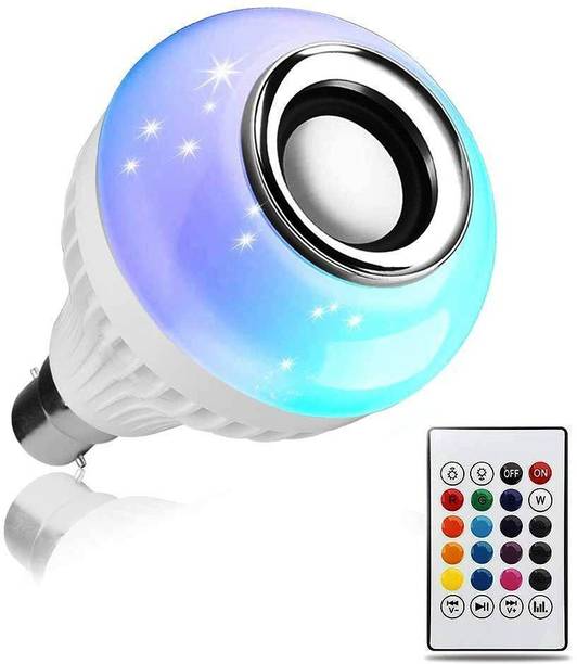 Jiyatech B22 RGB Led Bulb Wireless Music Playback Remote Control Smart Bulb (Multicolour) Smart Bulb