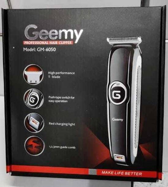 Geemy GM-6 050 PROPESONAL HAIR TRIMMER AND T BLADE Trimmer 120 min  Runtime 3 Length Settings
