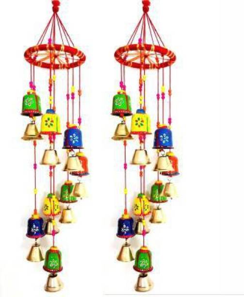 Bamboo wind chime wind bell Multicolored Bells Rajasthani Hanging wood Windchime