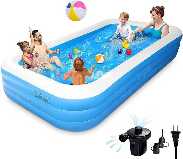 PISCINA Best Kids Children Swimming Pool Inflatable Bath Tubs for Adults Spa Swimming Bath Tub 8.5 Feet (with Electric Pump)