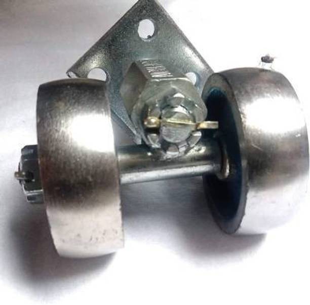 hinglaj Iron Wheel for Heavy Duty 2 inch (50mm) (Silver, Medium) Set of 4 Industrial Furniture Caster (Pack of4) Industrial Furniture Caster