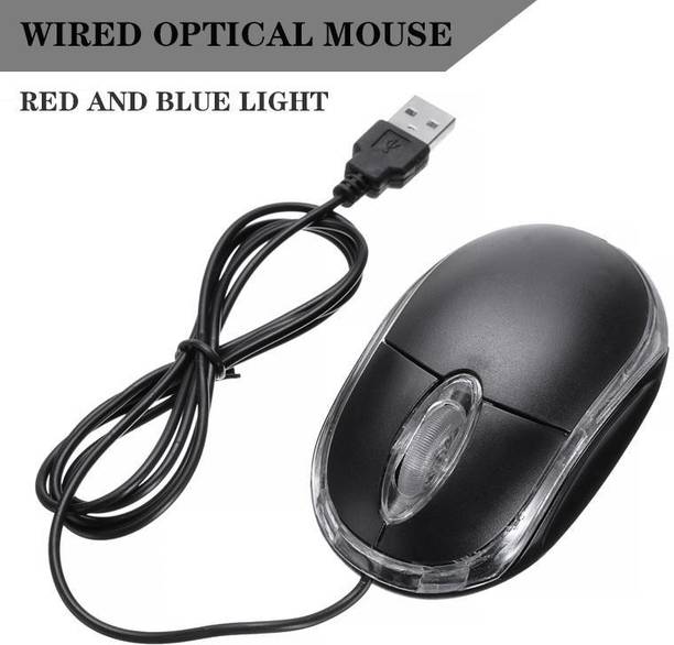 ZURU BUNCH Black 3-Button 3D USB Optical Scroll Mice Mouse Red LEDs for Notebook Laptop Desktop Wired Ambidextrous Optical  Gaming Mouse