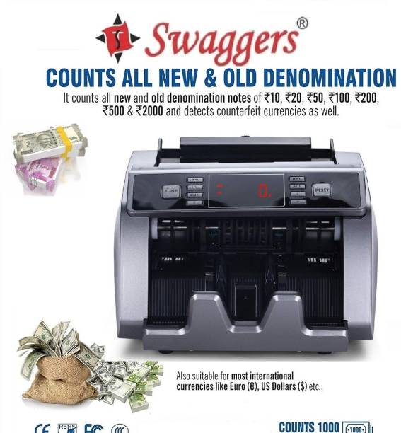 SWAGGERS Old & New Notes Counting Machine with Fake Note Detector Note Counting Machine