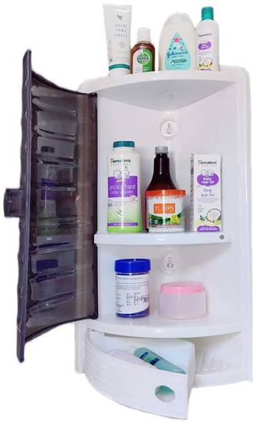 URBAN CHOICE corner shelf cabinet for multipurpose items storage Plastic Wall Shelf