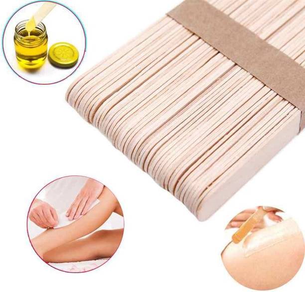 Ghelonadi Wooden Waxing Spatula Professional Wax Sticks Applicators Disposable Wax Knife for Easy Hair Removal Wax Knife Multipuepose Waxing Tools Wooden Sticks 100 PCS of Set Strips