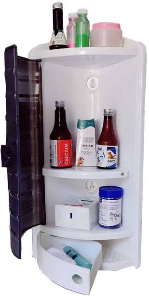 URBAN CHOICE corner shelf cabinet for multipurpose items storage Plastic Wall Shelf