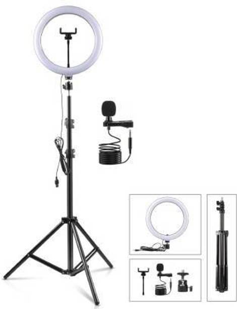 ZOPHORUS Premium 6.9" feet (210cm) Strong Metal Tripod With 10 inch 3 Modes LED Ring Flash