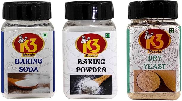K3 Masala Baking Powder (175gm),Baking Soda (175gm) and Dry Yeast (100gm) (Pack of 3) Baking Powder