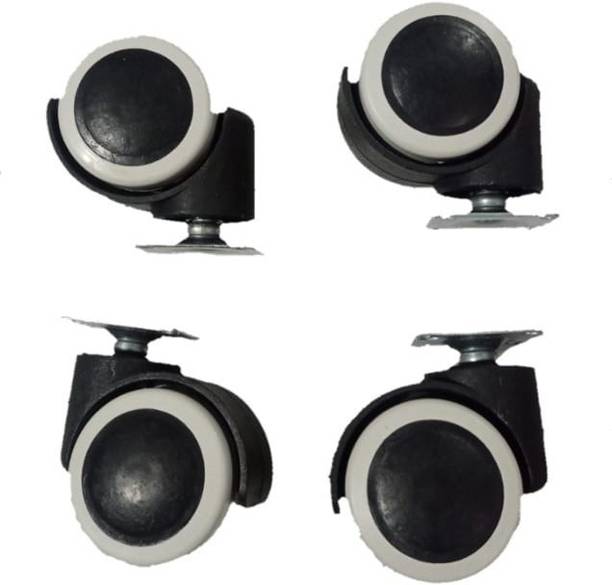 SHIVA Black Plate Type Wheel Appliance Furniture Caster (Pack of4) Appliance Furniture Caster