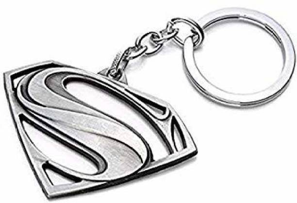 RVM Toys Superman Keychain S Logo Grey Metal Key Chain for Car Bike Men Women Key Ring Key Chain