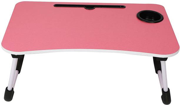 Om Enterprise Multipurpose Foldable Table with Cup Holder, Study , Bed ,Table, Portable Wood Portable Laptop Table