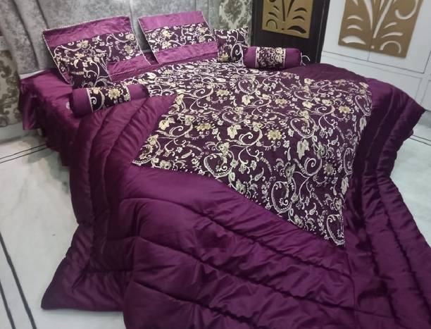 Laying Style Velvet Double King Sized Bedding Set