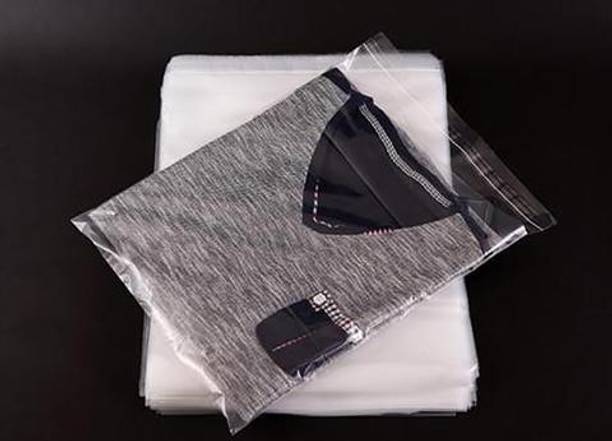 Iconic Self Seal Plastic Adhesive Garment Bags (14*10 inch) Cristal Clear polythene Pouches for Packing Saree and Other Clothes Envelopes