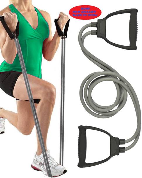 BDMP Unbreakable Toning Tube D Shape Handle Physical Therapy Muscle Resistance Tube