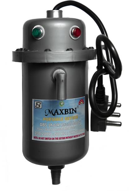 MAXBIN 1L Instant Portable Water Heater||Instant Hot Water Portable Geyser Is Compact||Light Weight ||Shock Proof||Rust Proof||Can Be Used In Bathroom||Kitchen||Beauty Parlor||Hand-wash||Factory||Hospitals||Health Club etc., Multicolor) 1 L Instant Water Geyser