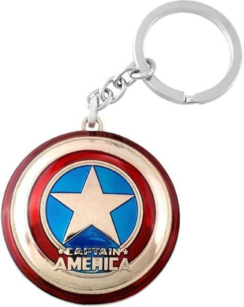 RVM Toys Captain America Keychain Shield Metal Red Silver Key Chai for Home Luggage Car Bike Men and Women Key Ring Key Chain