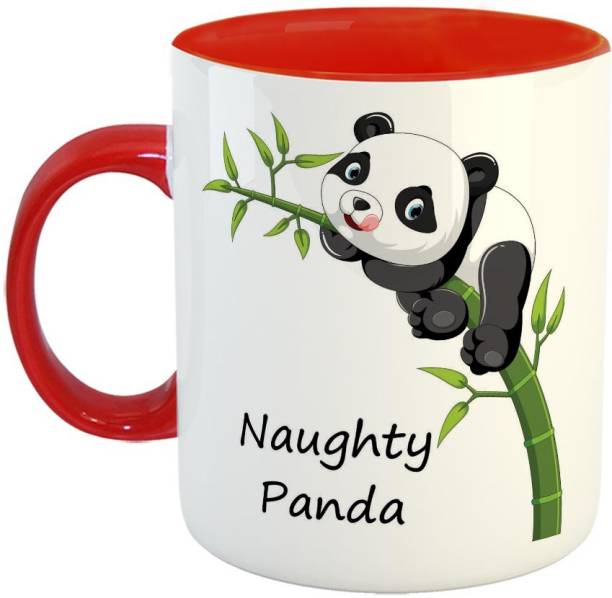 Furnish Fantasy Cute Panda Ceramic Coffee - Best Birthday Gift For Boys, Girls, Kids, Return Gifts - Color - Red (0769) Ceramic Coffee Mug