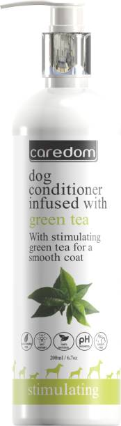 Caredom Luxury Dog Conditioner Infused with Green Tea - with Simulating Green Tea for Smooth Coat (SLS & PARABEN Free) Pet Conditioner