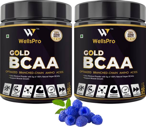 WellsPro Gold BCAA 4:1:1 500g [50 Servings] Muscle Protein Synthesis & Faster Recovery BCAA