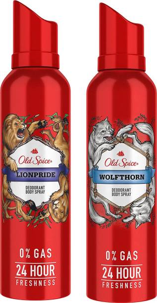 OLD SPICE Lionpride & Wolfthorn Body Spray 140ML Each (Pack of 2) Deodorant Spray  -  For Men