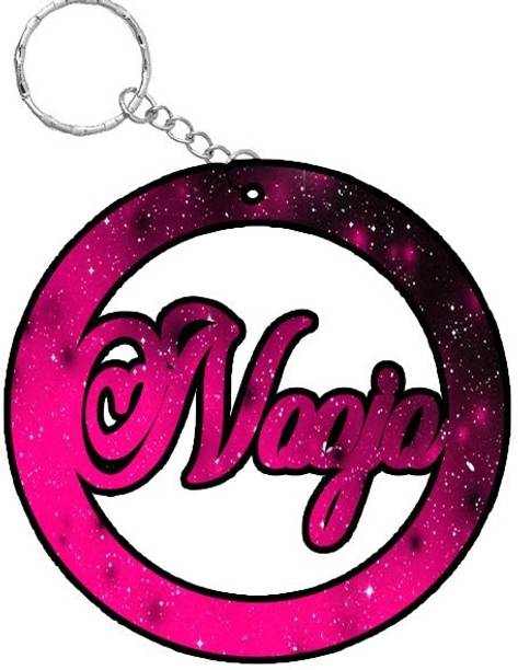 SY Gifts Naaja Pink Black Glitter Keychain Key Chain