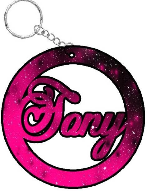 SY Gifts Sony Pink Black Glitter Keychain Key Chain