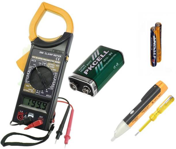 Gadariya King High Non Contact Voltage Tester Pen with Flashlight & Sound Analog Voltage Tester Analog Voltage Tester with AC/DC Digital Clamp Multimeter DT266 Electronic Volt AMP Resistance Tester Clamp Meter Data Hold AC 750V DC 1000V With Bag Digital Multimeter (Pack of 3) Digital Multimeter