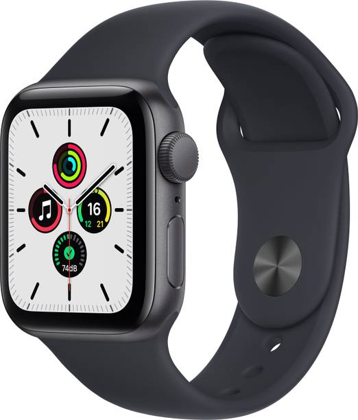 Apple Watch SE (GPS, 44mm) - Space Grey Aluminium Case with Midnight Sport Band  (Grey Strap, Regular)