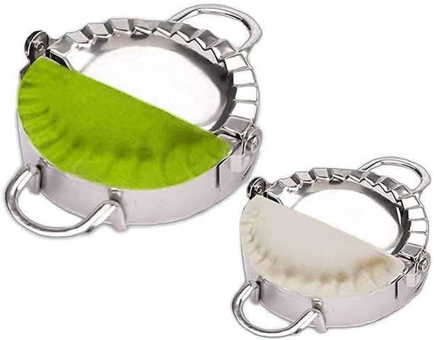 PRM Stainless Steel Dumpling Maker Momos Maker Dough Press Mould Wrapper Dough Cutter for Kitchen Making Tools (1 PC, Size: 13 x 9 x 5 cm) Vada Maker