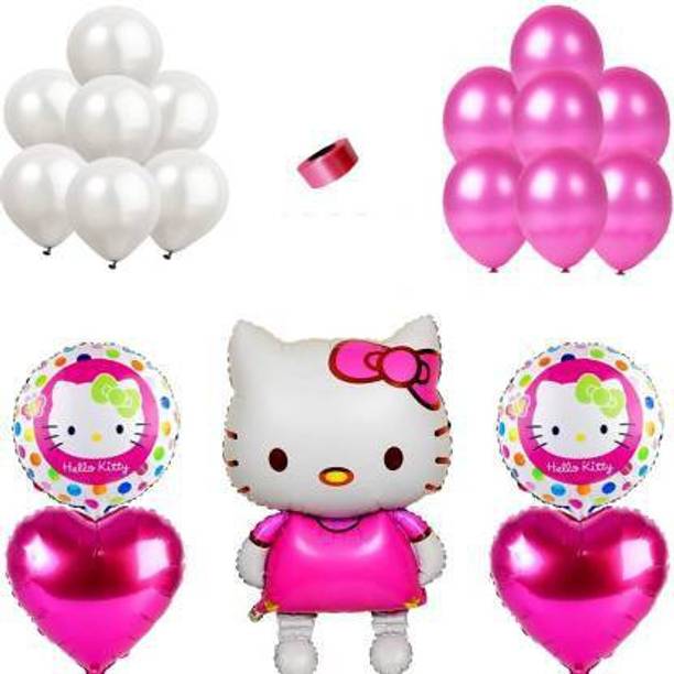 BestDeal247 Printed Hello Kitty Theme Combo kit Pack for Birthday Party Decorations (Set of 36) Balloon