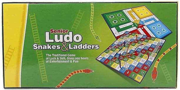 ARNIYAVALA Senior Ludo and Snake Ladder Game for Family to Play on picnics outings kittyparties etc Party & Fun Games Board Game Board Game Accessories