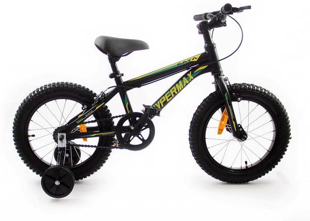 CAYA Hypermax 16" Royal Matte Black UV Protective Coating, Power-Brakes Kids Bikes 16 T (inch) BMX Cycle