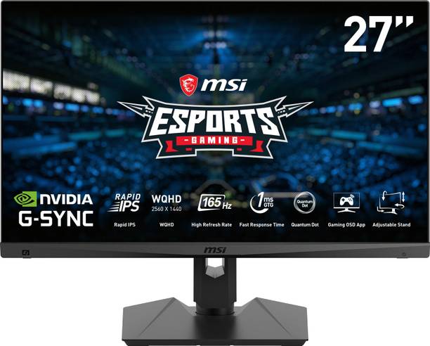MSI Optix 68.58 cm (27 inch) WQHD IPS Panel MSI Optix MAG274QRF-QD Esports Gaming Monitor - 27" WQHD(2560x1440), Flat, Rapid IPS, 165Hz, 1ms GTG Response Time, Quantum Dot, HDR, G-sync Compatible, VESA Mounting, USB Type C, Display,HDMI, Black Gaming Monitor (Optix MAG274QRF QD)