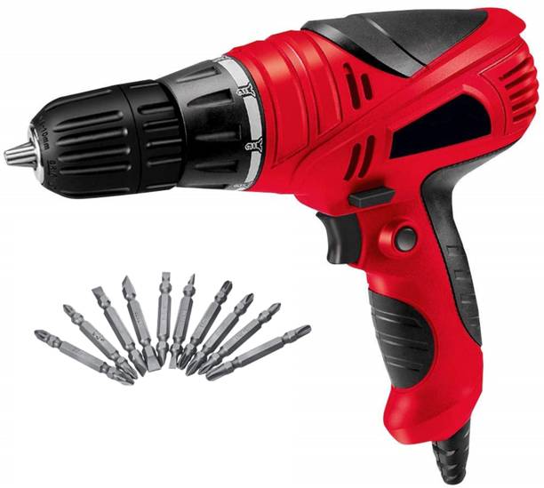 XDLB 10 mm Screw Gun with Ph +- Drill bit set Reverse Forward and Torque Adjustment System SD58tr Plastic Compact Screwdriver Cum Drill Machine with PH+- Drill Bit set (Variant color) Collated Screw Gun