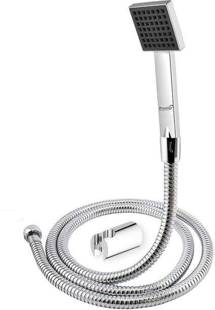 Prestige Square Hand Shower Telephonic with 1mtr SS Shower Tube and Wall Hook Shower Head WALL MOUNT Shower Head