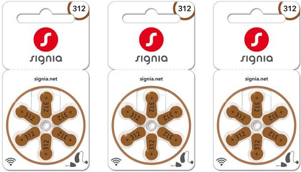 Signia Hearing Aid Battery 312- Pack of 18 Batteries 10966598-Hear.com Stethoscope Case