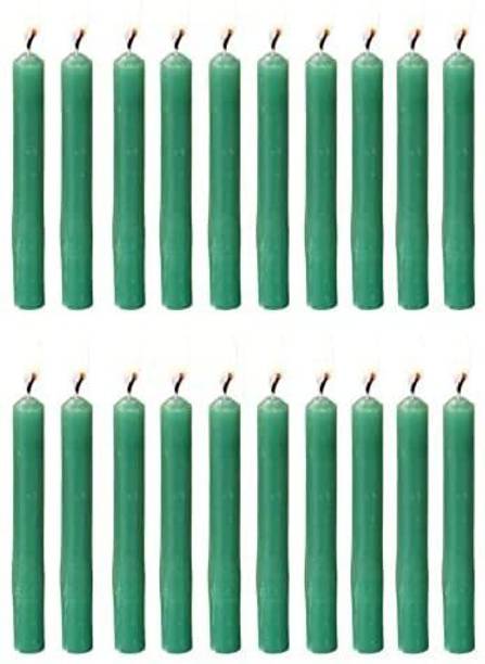 Parkash Candles Chime Candles Set of 20 | Ritual Spell Candle | Unscented (Green) Candle