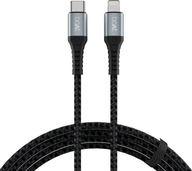 boAt Lightning Cable 2.4 A 1.5 m Usb Type C To Lightning Cable For Charging Adapter With Mfi Certification